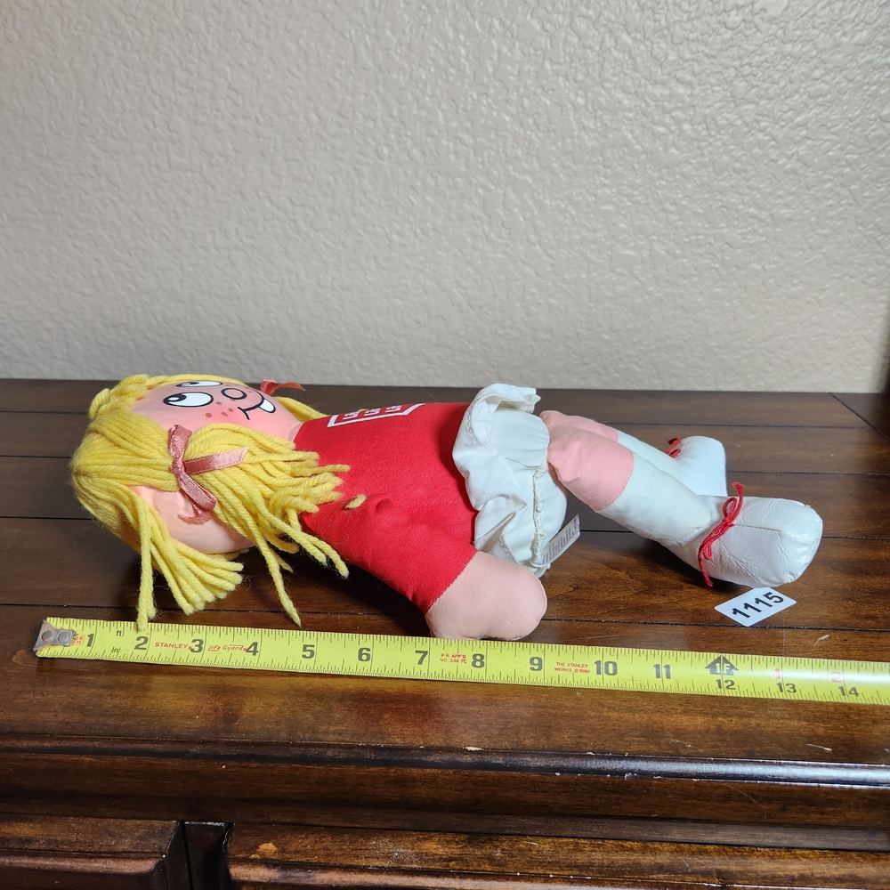 Vintage 1974 Libby Libby Pull String Doll Red and White Plush Does Not Play - Picture 3 of 9